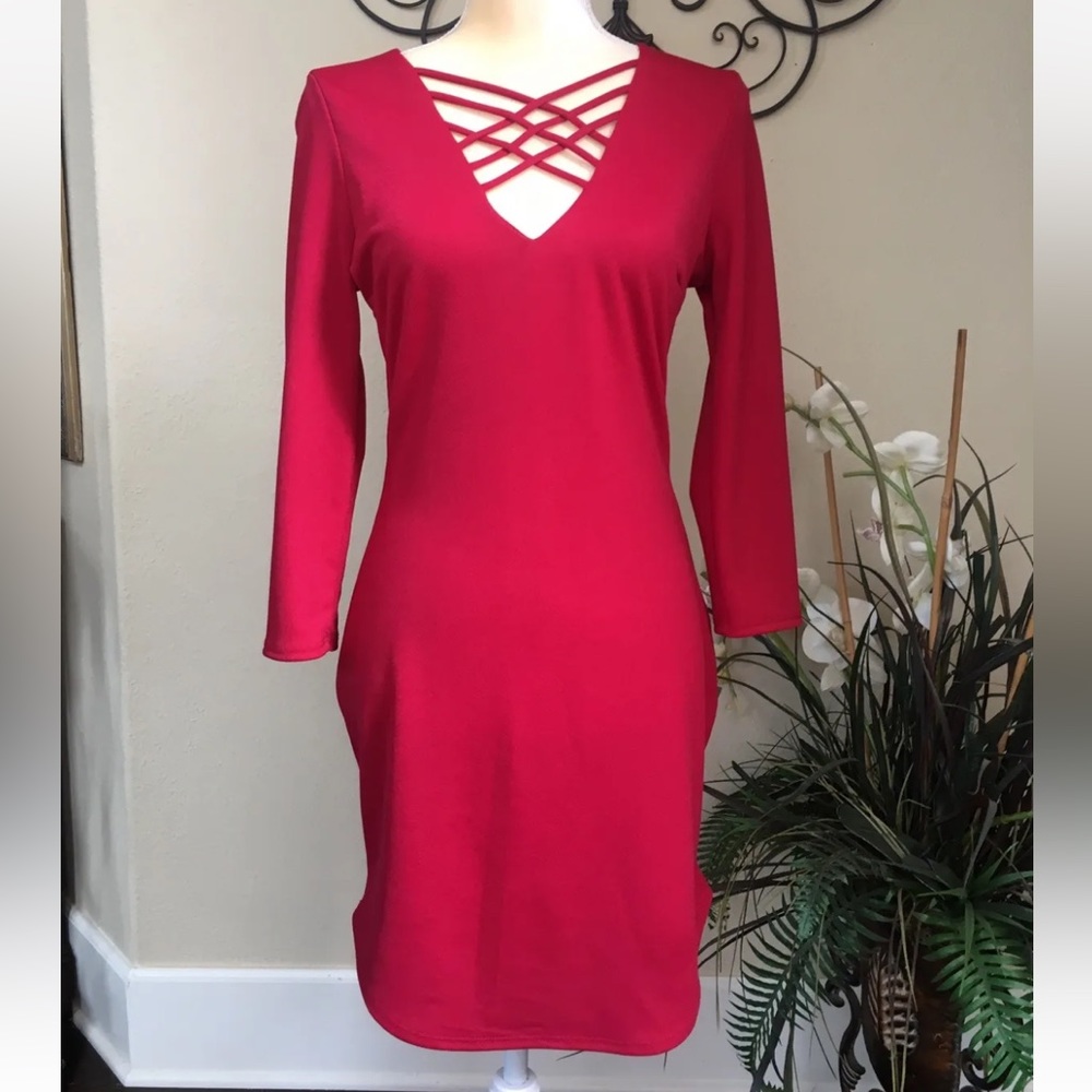 Red dress by Glare, sz M EUC